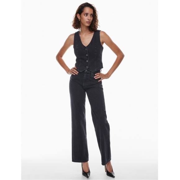 Aritzia Denim - Aritzia Denim Forum Farrah High Rise Wide Leg Jeans 27 Black Eyeliner Wash